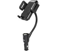 Universal 3 In 1 Car Holder With Dual Usb Cigarette Lighter Power Supply + Car Battery Led Display 3.1a 12/24v For Smartphones Iphone,Samsung,Huawei,Etc