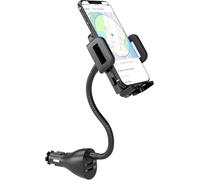 Universal 3 in 1 Car Mount with Dual USB Function Car Cigarette Lighter QC 3.0 Power Charger + Car Battery with LED Display 3.1A 12/24V for iPhone, Samsung, Huawei Smartphones