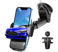 Universal 3-In-1 Car Phone Holder With Suction Cup For Dashboard & Windshield & Fan Super Stable Car Phone For 3.7-7 Inch Smartphones
