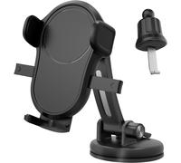 Universal 360 Degree Car Phone Holder (Holder + Suction Cup + Clip), Dashboard, Windscreen, Air Vent, Compatible With All Smartphones From 4.7 To 6.7