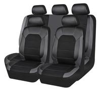 Universal 5-Seater for PU Leather Car Seat Cover Set | for opel Combo 1986-2025, for front and rear seats, for all seasons, automatic fit(B Black+grey)
