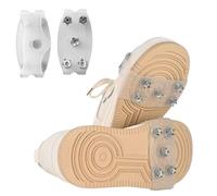 Universal 5-Tooth Ice Cleats for Shoes & Boots, Non-Slip Traction Spikes with Steel Nails, Portable Silicone Anti-Skid Shoe Grips for Snow & Ice, Winter Crampons for Walking Hiking Fishing (1 Pair)