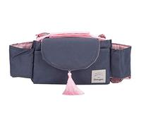 Universal Baby Stroller, Hanging Bag with 2 Cup Holders, Oxford Cloth Material, sturdy and Lightweight, Easy to, for Infant and Mother Outdoor Travel (Pink tassel)