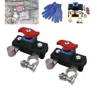 Universal Battery Disconnect & Leak Protector, 12V/24V Car Battery Disconnect Switch, Waterproof Battery Kill Switch with Solid Copper Terminals, Automatic Circuit Breaker for Car Truck (2B)