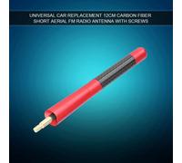 Universal Car 12 cm fibre de carbone courte antenne radio aérienne avec vis rouge