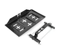 Universal Car Battery Holder Tray & Mount Kit | Recessed Slots Avoid Electrical Shorts | Robust Metal Bracket for Auto Battery Security | 13.4 Inch Black Tray (23CM)