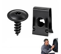 Universal Car Metal U-Type Clips & Screws Set - Heavy-Duty, Rust-Resistant & Versatile Sizes - Perfect for Auto Trim, Panels & Interior Repairs (100 screws + 100 bases)