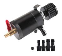 Universal Car Oil Catch Can Kit for Reservoir Tank, Baffled 2-port/ 3-Port Oil Separator with Breather Filter + Drain Valve Pièces de rechange(Color:2 Port)