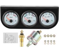 Universal Car Triple Gauge Kit Température de l'eau+Volt+Pression d'huile 52 mm Instrument