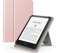 Universal Case Compatible with 6"" 6.8"" 7"" Fire Tablet/Kobo/Voyaga/Sony/Kindle E-Reader Tablet, Ultra-Thin Lightweight PU Leather Protective Case with Built in Stand and Hand Strap, Rose Gold