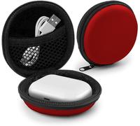 Universal Case for In-Ear Headphones ¿ Hard Protective Case for Earplug, iPod Shuffle, USB Stick, Cable ¿ Multifunctional Transport Case Red