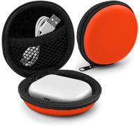 Universal Case for In-Ear Headphones ¿ Hard Protective Pouch Earplug, iPod Shuffle, USB Stick, Cable ¿ Multifunctional Transport Case Orange