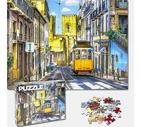 Universal Castle 1000 Pieces Adulte Puzzle Repère Panorama Foto Paysage Europe Casse Tete Classiques Puzzles Toy (Street in Lisbon Portugal)