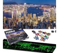 Universal Castle Briller dans L'Obscurité 750 Pieces Jigsaw Puzzles for Adults Landscape Panorama Foto Landmark Classique Puzzle (Victoria Harbour, HK)