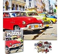 Universal Castle Puzzle Adulte 1500 Pieces - Colourful Classic Cars Cuba - Puzzle Paysage XXL Monde Villes et Monuments Impossible Casse Tete Puzzles Classiques 14 Ans