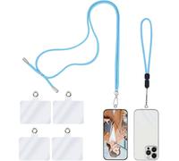 Universal Cell Phone Lanyard,2 Phone Chains With 4 Clear Replacement Cell Phone Straps,Adjustable Nylon Neck Strap For All Smartphones