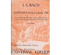 UNIVERSAL EDITION BACH J.S. - SINFONIA FROM CANTATA 156 ICH STEH MIT EINEM FUSS IM GRABE - TENOR RECORDER (DESCANT R Partition classique Bois Flûte à bec