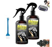 Universal Efficient Electric Razor Cleaner Spray Cleaner Spray 260 ml (9.15oz) Electric Shaver Cleaning Solution with Brush, Cleans, Lubricates, Prevents Rust, Compatible avec la plupart des shavers
