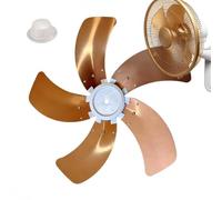 Universal Fan Blade Replacement - 14 16 18 Inch Aluminum 5 Leaf Fans Propeller | 350 400 450mm Table Floor Wall Fan Compatible Cooling Part With Nut Cover | High Efficiency Airflow Household Fans