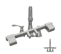 Universal Faucet Handle Lock for Double Sinks,Child Proof Sink Faucet Lock with Central Pipe Fixation,Tool-Free Anti-Slip Kitchen Bathroom Stopper,Prevents Accidental Water Flow (Gray)