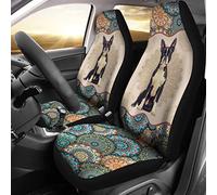 Universal Fit Couverture Siège Auto Motif De Chien Border Collie Mandala Car Seat Cover Delux Seat Covers Set pour Suvs, Trucks, Auto, 52X138Cm