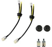 Universal Fuel Filter Kit,2 Universal 3 Hole Petrol Filter and 2 Rubber Sockets for Lawn Mower,Oil Hose and 2 Chainsaw Fuel Filters,