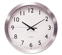 Universal Horloge murale 10425 finition acier brossé, 30,5 cm, argent, 1 pile AA