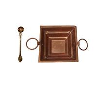 Universal Hub® Havan Kund en cuivre - Pyramide en cuivre - Kit de puja Religieuse - Artisanat Indien - Ensemble de prière Havan Kund - Articles Religieux - Décoration pour Diwali Hawan Temple Mandir