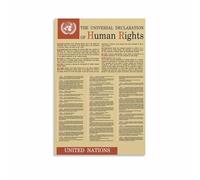 Universal Human Rights Canvas Wall Art Declaration Poster with 30 Articles for Classroom Student Dorm Room Decor(Framed,16x24inch(40x60cm))