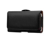 Universal Leather Case Mens Waist Pack Belt Clip Bag for 3.5-6.3" Mobile Phone Pouch Holster pour Téléphone Portable(Black B,(XL) 5.7-6.3 inch)