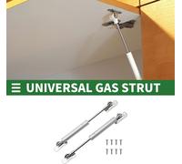 Universal Lift Supports Struts Lift Support Shock 7inch/180mm 18lb/80N/8kg Carbon Steel Silver Tone 2 Set