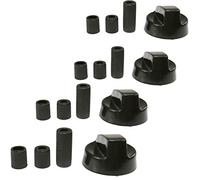 Universal Lot de 4 boutons de réglage universels pour fours cuisinières et plaques chauffantes Noir
