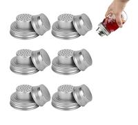 Universal Mason Jar Shaker Lids, Seasoning sShaker Top for Sugar, Stainless Steel Mason Jar Shaker Lids, for Sugar, Salt, Pepper, Dredge Flour (6PCS)