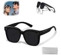 Universal Models Of Myopic Sunglasses- Uv400 Protective Lenses, Polarized Anti-Ultraviolet Glare Sunglasses Men And Women (Polarized,Bright Black)