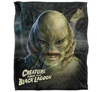 UNIVERSAL MONSTERS Couverture Noire à tête de Lagon Soyeuse Super Douce 152 x 127 cm
