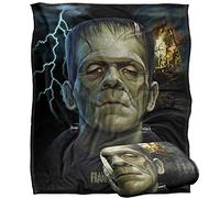 UNIVERSAL MONSTERS Frankenstein Head Plaid Ultra Doux au Toucher Soyeux - 152 x 127 cm