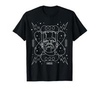 Universal Monsters Frankenstein Retro Goth Line Art T-Shirt