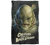 Universal Monsters Noir Lagoon Head Plaid Ultra Doux au Toucher Soyeux - 91 x 147 cm