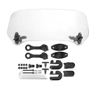 Universal Motorcycle Adjustable Windscreen Spoiler, Solid Design, Reduces Wind Noise, Enhances Safety, Easy Installation, for Faster and More Comfortable Rid (Transparent Small