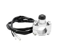 Universal Motorcycle Dirt Bike ATV 7 / 8INCH 22 mm Démarrage Stop Kill Interrupteur à Bouton-Poussoir Momentaire Compatible avec la Plupart des guidonurs 7/8(Silver)
