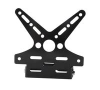 Universal Motorcycle License Plate Rack Holder Frame - Electroplated Aluminum Adjustable Number Plate Cover Compatible avec Les vélos et(Black)