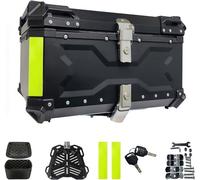 Universal Motorcycle Top Box, Boîte de Toit de Coffre de Moto en Aluminium étanche, Double Boîte de Rangement de clé, 65L