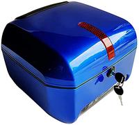 Universal Motorcycle Trunk 25 Litre Motorcycle Trunk Tour Pack Tail Box Waterproof and Anti-Collision Night Warning Light and Security Lock Suitable for Carrying Small Things (Dark Blue)