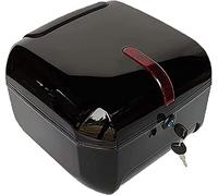 Universal Motorcycle Trunk 25 Litre Motorcycle Trunk Tour Pack Tail Box Waterproof and Anti-Collision Night Warning Light and Security Lock Suitable for Carrying Small Things (Bright Black)