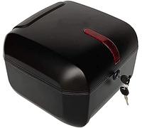 Universal Motorcycle Trunk 25 Litre Motorcycle Trunk Tour Pack Tail Box Waterproof and Anti-Collision Night Warning Light and Security Lock Suitable for Carrying Small Things (Matte Black)