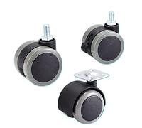 Universal Mute Chair Wheel Caster 2 Inch M8 Heavy Duty 50kg Swivel Castor Replacement Furniture Wheels Rollers Brake Casters(Screw Without Brake)