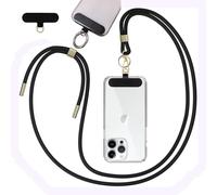 Universal Neck Strap Mobile Phone Lanyard Lanyard Key Chain Patch Adjustable Nylon Straps For Iphone Samsung Huawei Xiaomi And More Smartphone Black