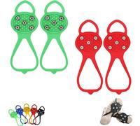 Universal Non-Slip Ice Cleats with 5-Tooth Steel Nails, Silicone Traction Grips for Shoes and Boots on Ice and Snow, Ideal for Hiking, Walking, Climbing, and Fishing (Mixed# 8,Adult)