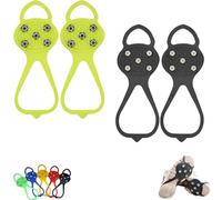 Universal Non-Slip Ice Cleats with 5-Tooth Steel Nails, Silicone Traction Grips for Shoes and Boots on Ice and Snow, Ideal for Hiking, Walking, Climbing, and Fishing (Mixed# 10,Adult)