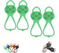 Universal Non-Slip Ice Cleats with 5-Tooth Steel Nails, Silicone Traction Grips for Shoes and Boots on Ice and Snow, Ideal for Hiking, Walking, Climbing, and Fishing (Mixed# 6,Kids)